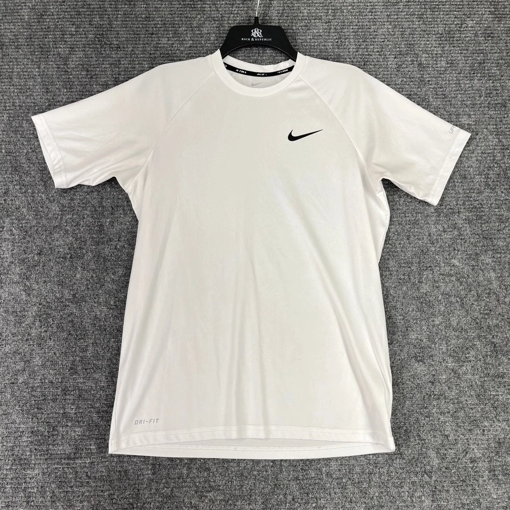 Nike Dri Fit Swim Shirts White Performance‎ S Mens